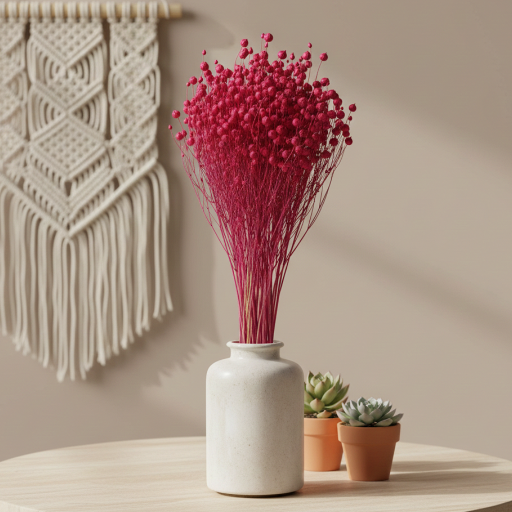 Sušený Len tmavě růžový – dekorace do vázy a sušených aranžmá